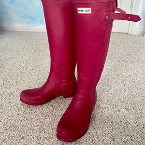 Matte Burgundy Tall Hunter Boots